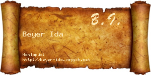 Beyer Ida névjegykártya